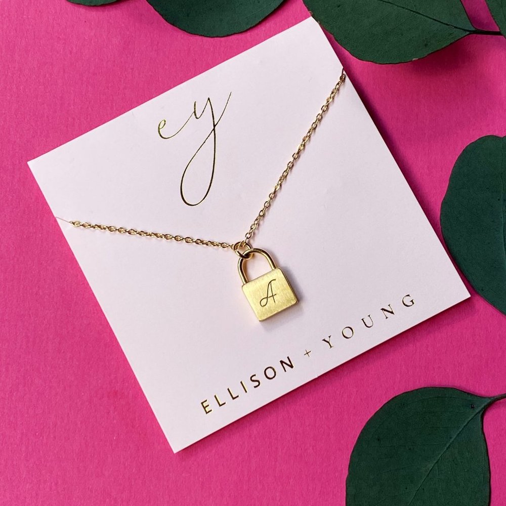 Scripted Notes Locket Initial Necklace - Picture 3 of 16